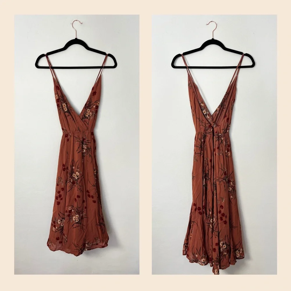 NWOT Reformation Uma Midi Dress in Floral Pink - Picture 8 of 15